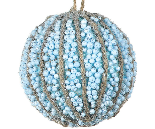 Μπλέ Πλαστική Χριστουγεννιάτικη Μπάλα 8cm,Σέτ/6