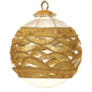 Γυάλινη Χριστουγεννιάτικη Μπάλα 10cm,Σέτ/2