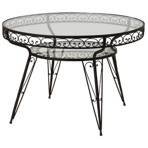 Γαλβανισμένο Στρογγυλό Τραπέζι Μασίφ 90 x 75cm