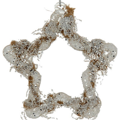 Γυάλινη Κρεμαστή Χριστουγεννιάτικη Μπάλα Αστέρι 10cm,Σέτ/4