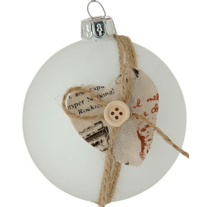 Καφέ Γυάλινη Χριστουγεννιάτικη Μπάλα 8cm,Σέτ/6