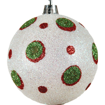 Πράσινη Πλαστική Χριστουγεννιάτικη Μπάλα 8cm,Σέτ/6