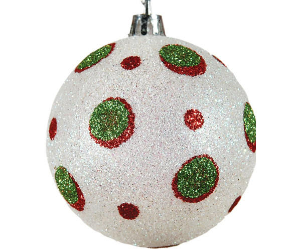 Πράσινη Πλαστική Χριστουγεννιάτικη Μπάλα 10cm,Σέτ/2