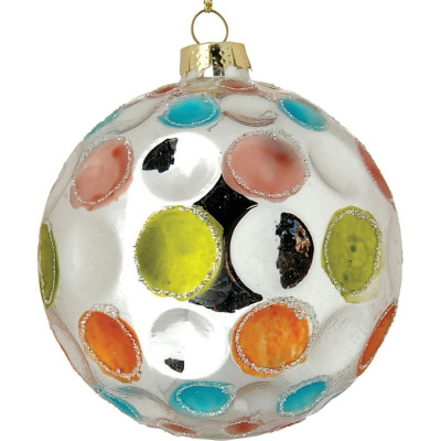 Γυάλινη Χριστουγεννιάτικη Μπάλα 8cm,Σέτ/6