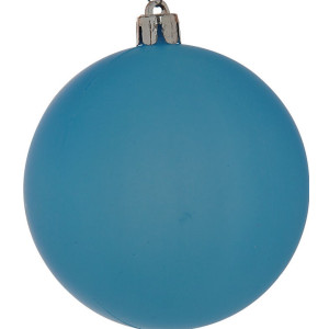 Μπλέ Πλαστική Νέον Χριστουγεννιάτικη Μπάλα 8cm,Σέτ/6