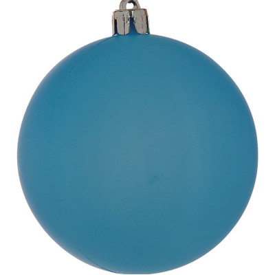 Μπλέ Πλαστική Νέον Χριστουγεννιάτικη Μπάλα 10cm,Σέτ/4