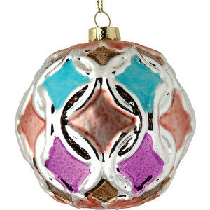Γυάλινη Χριστουγεννιάτικη Μπάλα 8cm,Σέτ/6
