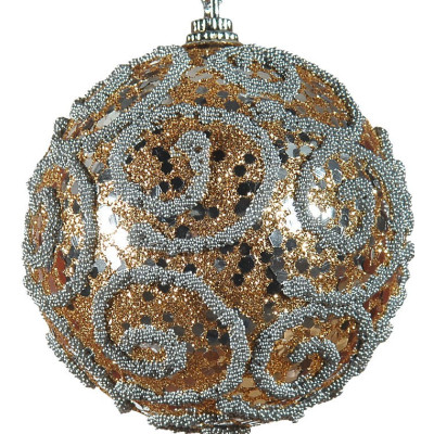 Σαμπανί Πλαστική Χριστουγεννιάτικη Μπάλα 8cm ,Σέτ/6