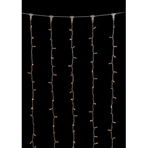 1000Led Σταθερή Συμμετρική Κουρτίνα Rubber Ip44,Με Επέκταση Δεξιά , Αριστερά , Πάνω Και Κάτω 2 x 10(h)cm,Λευκό Καλώδιο/Θερμό Λαμπάκι (Kelvin: 2.500 - 3.000)