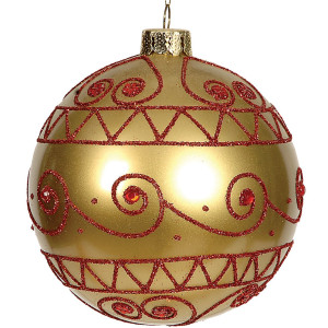 Γυάλινη Χριστουγεννιάτικη Μπάλα 8cm,Σέτ/4