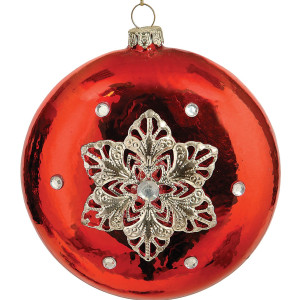 Γυάλινη Χριστουγενιάτικη Μπάλα 10cm ,Σέτ/2