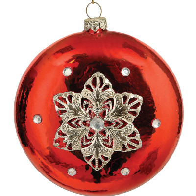 Γυάλινη Χριστουγενιάτικη Μπάλα 10cm ,Σέτ/2