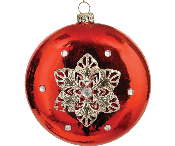 Γυάλινη Χριστουγενιάτικη Μπάλα 10cm ,Σέτ/2