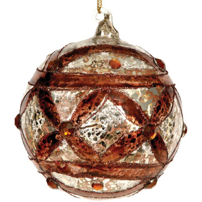 Γυάλινη Χριστουγεννιάτικη Μπάλα 8cm,Σέτ/4