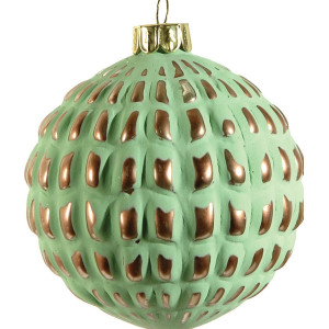 Πράσινη Γυάλινη Χριστουγεννιάτικη Μπάλα 10cm,Σέτ/4