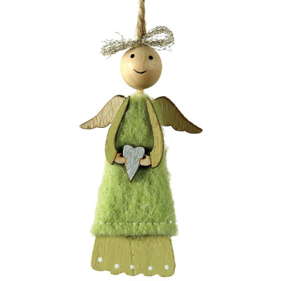 Ξύλινο Κρεμαστό Χριστουγεννιάτικο Στολίδι 5 x 11(h)cm