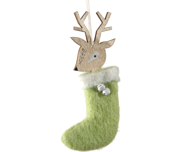 Ξύλινο Κρεμαστό Χριστουγεννιάτικο Στολίδι 7 x 15(h)cm