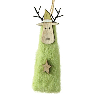 Ξύλινο Κρεμαστό Χριστουγεννιάτικο Στολίδι 3 x 11(h)cm