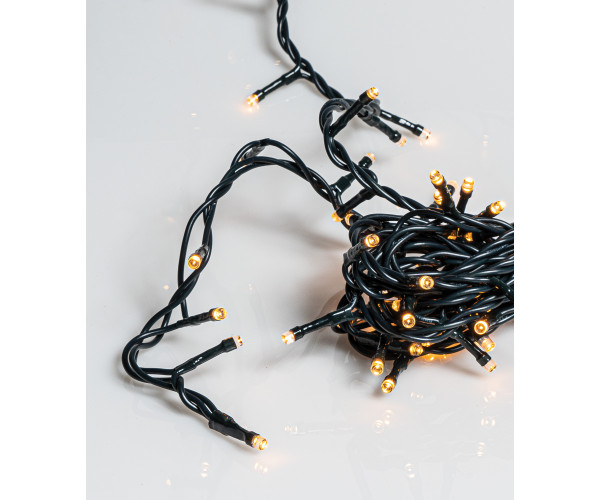 100Led Λαμπάκια Με 8 Προγράμματα,Πράσινο Καλώδιο/Θερμό (Warm) Λαμπάκι , 5 Μέτρα (Kelvin: 2.100 - 2.300)