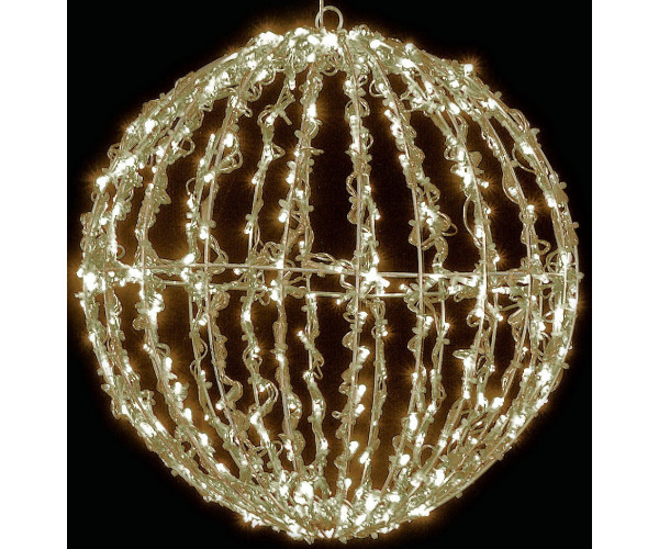400Led Φωτιζόμενη Ακρυλική Μπάλα Με Θερμό Φωτισμό Και Μετασχηματιστή Ip44,35cm