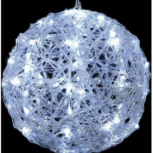 80Led Φωτιζόμενη Ακρυλική Μπάλα Με Ψυχρό Φωτισμό Και Μετασχηματιστή Ip44,25cm