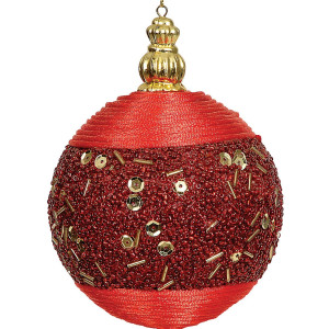Κόκκινη Πλαστική Χριστουγεννιάτικη Μπάλα 8cm,Σέτ/6