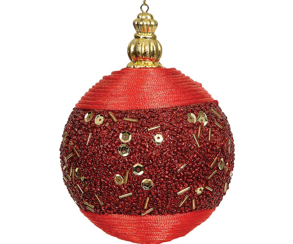 Κόκκινη Πλαστική Χριστουγεννιάτικη Μπάλα 8cm,Σέτ/6