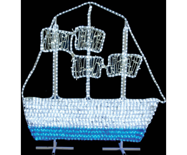 Led 3D Φωτιζόμενο Καράβι Με Φωτοσωλήνα RUBBER Led Και Pvc Γιρλάντα Ip44 ,120(Η) x 120cm Led 3D Φωτιζόμενο Καράβι Με Φωτοσωλήνα RUBBER Led Και Pvc Γιρλάντα Ip44 ,120(Η) x 120cm