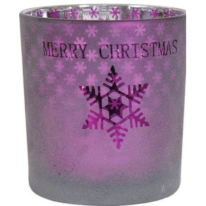 Γυάλινο Χριστουγεννιάτικο Κηροπήγιο 7 x 8(h)cm