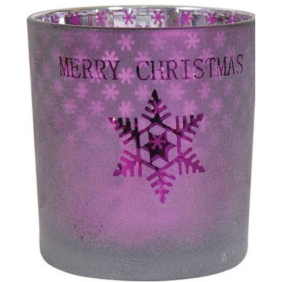 Γυάλινο Χριστουγεννιάτικο Κηροπήγιο 7 x 8(h)cm