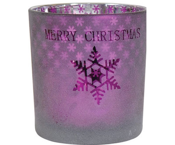 Γυάλινο Χριστουγεννιάτικο Κηροπήγιο 7 x 8(h)cm