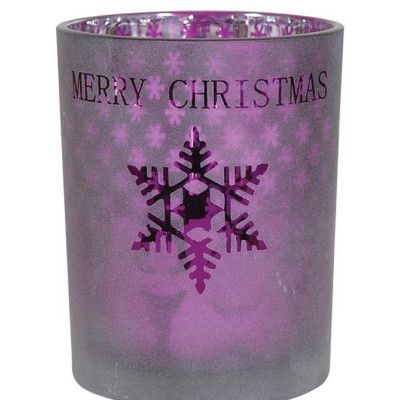 Γυάλινο Χριστουγεννιάτικο Κηροπήγιο 10 x 12.5(h)cm