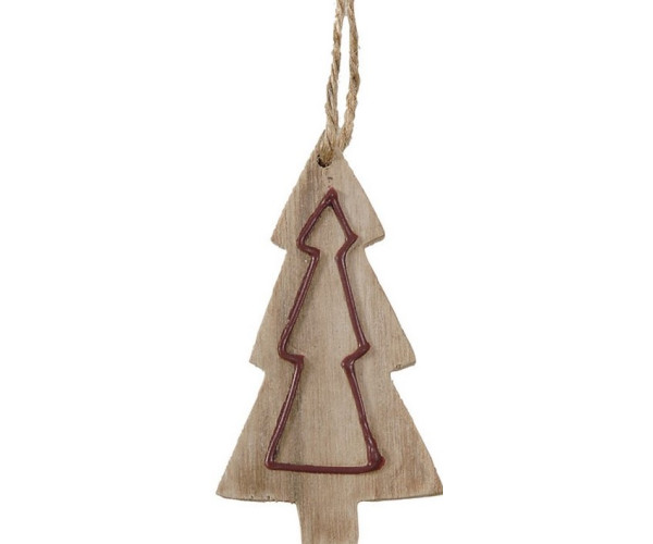 Ξύλινο Κρεμαστό Χριστουγεννιάτικο Στολίδι 5 x 9(h)cm