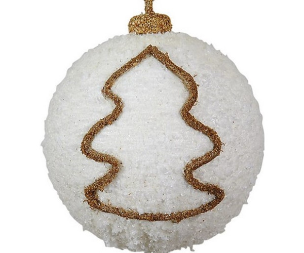 Καφέ Πλαστική Χριστουγεννιάτικη Μπάλα 8cm,Σέτ/6