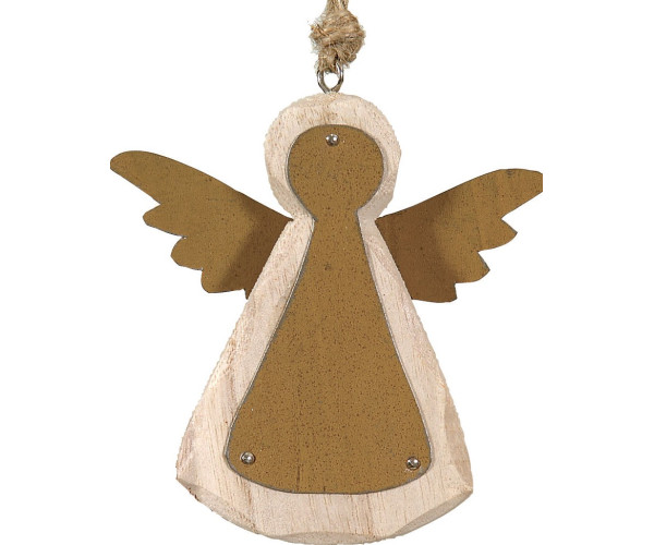 Ξύλινο Κρεμαστό Χριστουγεννιάτικο Στολίδι 9 x 10(Η)cm