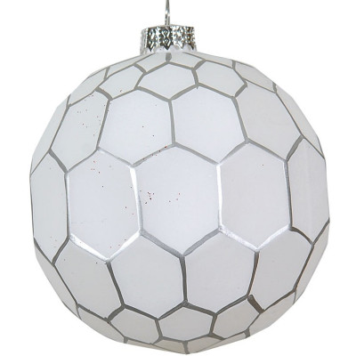 Ασημί Γυάλινη Χριστουγεννιάτικη Μπάλα 10cm,Σέτ/4