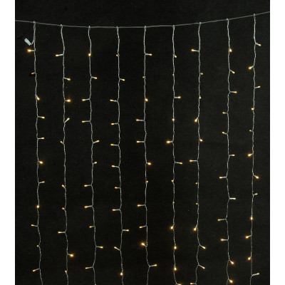 360Led Σταθερή Συμμετρική Κουρτίνα Ip44 Με Επέκταση 200 x 200(H)cm,Διάφανο Καλώδιο/Θερμό Λαμπάκι (Kelvin: 2.500 - 3.000)