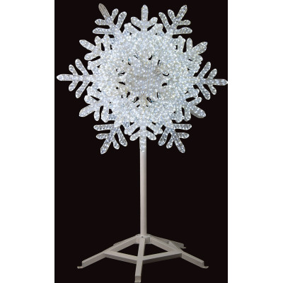 Led Φωτιζόμενη Ακρυλική Νιφάδα Διπλής Όψης 3D Με 3856 Led Πρόγραμμα 380(Η) x 160cm