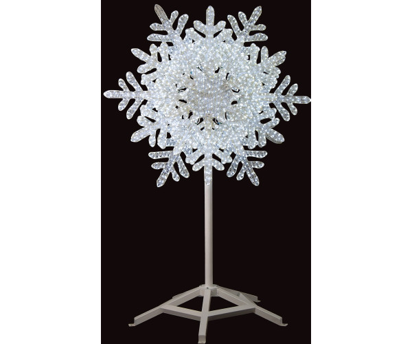 Led Φωτιζόμενη Ακρυλική Νιφάδα Διπλής Όψης 3D Με 3856 Led Πρόγραμμα 380(Η) x 160cm