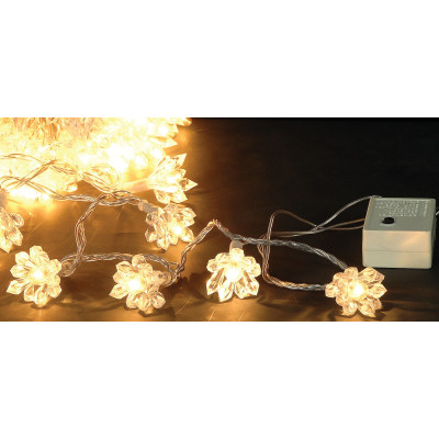 50 Λαμπάκια Με Ακρυλικά Σχέδια Και 8 Προγράμματα, Διάφανο Καλώδιο Και Λαμπάκι, Απόστασης 9 Μέτρων