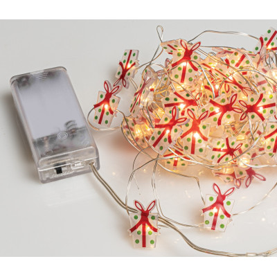 50Led Φωτάκια Μπαταρίας Gift box Με Ασηί Καλώδιο Και Θερμό Φωτισμό 5 Μέτρων (Kelvin: 2.500 - 2.800)
