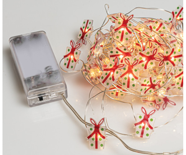 50Led Φωτάκια Μπαταρίας Gift box Με Ασηί Καλώδιο Και Θερμό Φωτισμό 5 Μέτρων (Kelvin: 2.500 - 2.800)