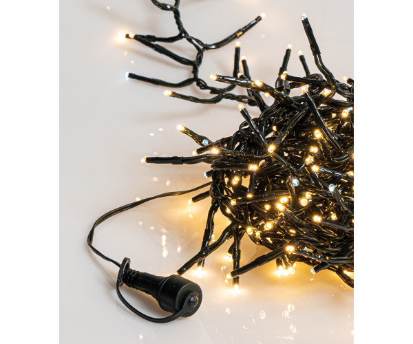 400Led (32 Flash Λευκά) Λαμπάκια Φοίνικας Επεκτεινόμενα Ip44 ,Με Πράσινο Καλώδιο/Θερμό Λαμπάκι ,6,7 Μέτρα (Kelvin: 2.500 - 3.000)