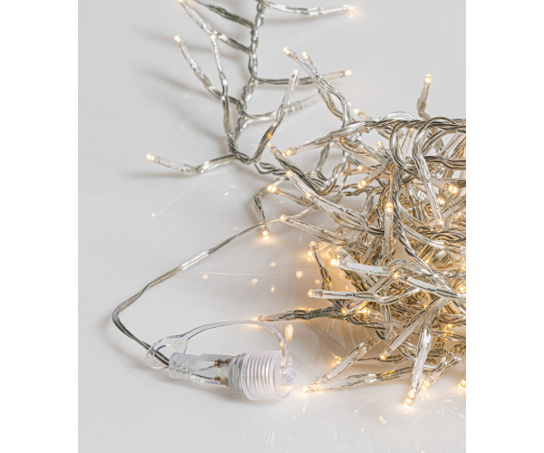 400Led Λαμπάκια Φοίνικας Επεκτεινόμενα Ip44 ,Με Διάφανο Καλώδιο/Θερμό Λαμπάκι ,6,7 Μέτρα (Kelvin: 2.500 - 3.000)