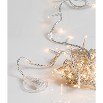 180Led Λαμπάκια Με Επέκταση,Πρόγραμμα Και Μετασχηματιστή Ip44 ,Διάφανο Καλώδιο/Θερμό Λαμπάκι Day Laght ,(5cm Απόσταση) 9 Μέτρα  (Kelvin: 3.500 - 4.000)