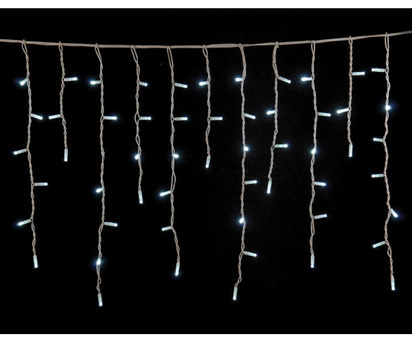 100Led Σταθερή Rubber Ασύμμετρη Κουρτίνα Με Επέκταση Ip65 Και Μπρίζα Σούκο 200 x 70(h)cm,Λευκό Καλώδιο/ Λευκό Λαμπάκι (Kelvin: 6.000 - 10.000)