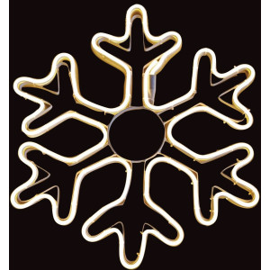 Σταθερή Χιονονιφάδα Με 480Led Θερμό Φωτισμό Πλακέ Φωτοσωλήνα,53cm,Ip44