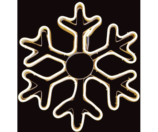 Σταθερή Χιονονιφάδα Με 480Led Θερμό Φωτισμό Πλακέ Φωτοσωλήνα,53cm,Ip44