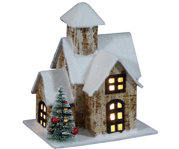 Χάρτινο Διακοσμητικό Σπιτάκι με Led Φωτισμό Μπαταρίας ,20(H) x 15 x 22cm