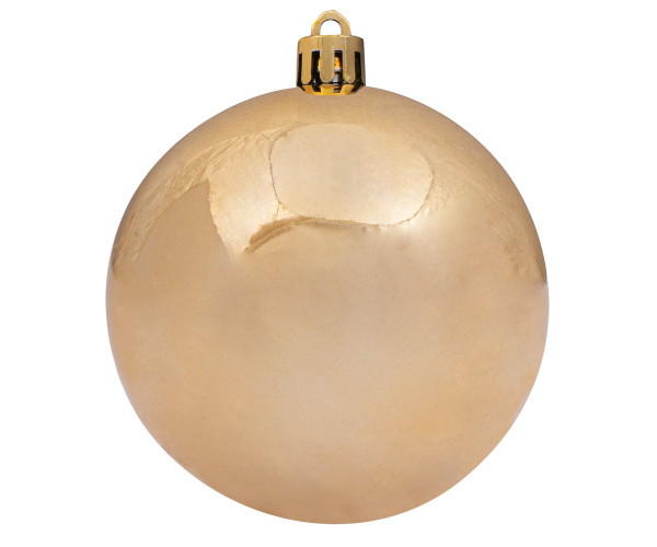 Χρυσή Γυαλιστερή Πλαστική Χριστουγεννιάτικη Μπάλα 10cm ,Σέτ/4